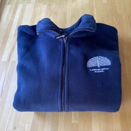 Blossom House NEW LOGO full zip navy fleece