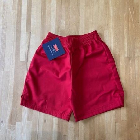 Eveline Day School KS1 red cotton PE shorts NOW REDUCED