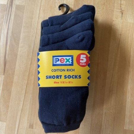 Navy cotton rich ankle socks 5 PACK