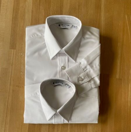 Boys White non iron long sleeve school shirts TWINPACK