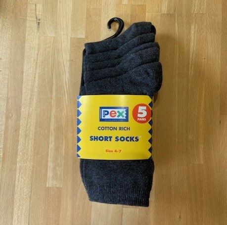 Grey cotton rich ankle socks 5 PACK