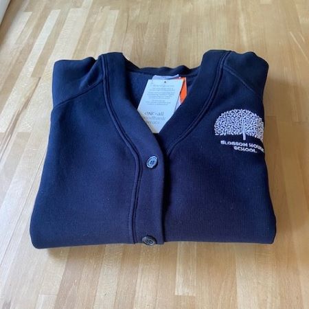 Blossom House Upper School NEW LOGO navy cardigan