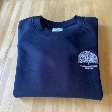 Blossom House Upper School NEW LOGO navy sweatshirt