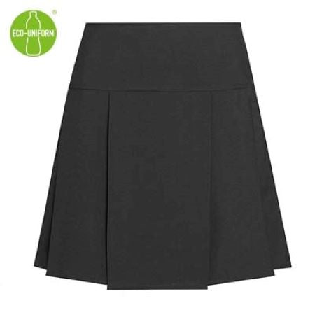 Navy drop waist pleated skirt