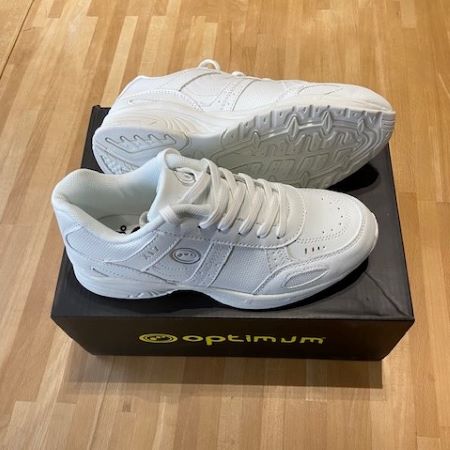 Optimum school trainers white lace up