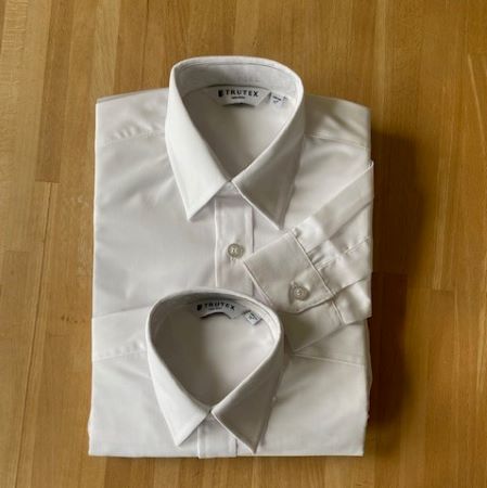 Boys White non iron long sleeve school shirts  TWINPACK