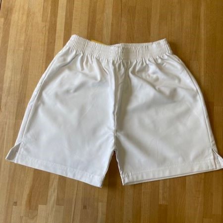White cotton PE shorts