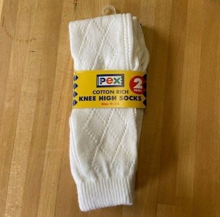 White Pelerine knee socks junior sizes